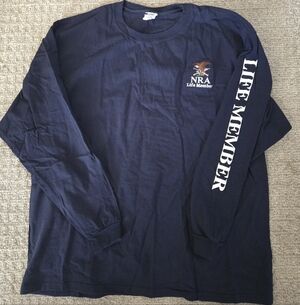 NRA LIFE MEMBER Navy BLUE 2XL LONGSLEEVE T-Shirt